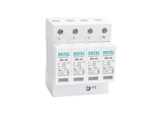 40kA Üç Fazlı AC SPD Elektrik Üreticisi Plastik Yıldırım Önleyici