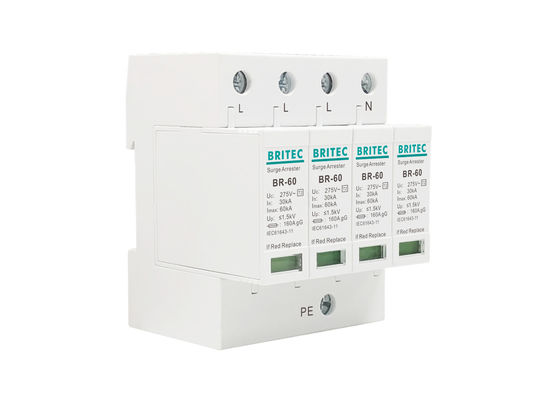 60kA AC275V DIN Rail Mount Surge Lightning Arrestor SPD Elektrik Gücü Koruması için