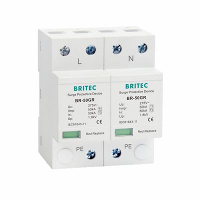Sınıf I Güç Değişimi Tutsakçısı 10/350μs 50KA Tek Fazlı 150V / 275V / 320V