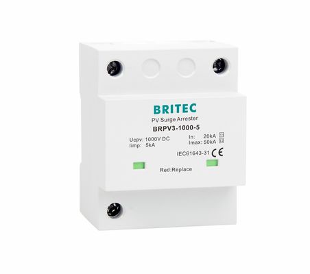 BRPV3-1000-5 T1 50kA DC 1000V 5kA Tip 1+2 PV dalgalanma koruyucu dalgalanma durduricisi güneş dalgalanma koruyucu cihazı t1 t2 dc SPD Fotovoltaik SPD'ler