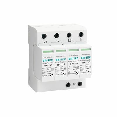 BR-110 4P OEM Tip 2 Aşınma Koruyucusu 275v Aşınma Koruma Cihazı SPD varistor kapıcı 4 kutuplu aşınma kapıcısı