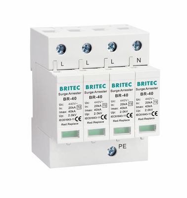 BR-40 440 4P Tip 2 40ka dalgalanma koruyucu cihazı SPD T2 Güç Koruması durduricisi yıldırım koruyucu yıldırım koruyucu ac dalgalanmalar 440V Dalgalanma Koruyucu spd Tip 2 Dalgalanma Koruyucular