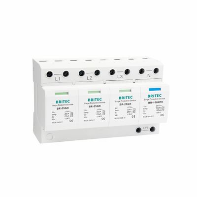 BR-25GR 3P+1 Tip 1 Aşırı Gerilim Koruma Cihazı SPD Yetenekli Gök Gürültüsü Tutucu kıvılcım önleyici boşluk spd sınıf 1 Aşırı Gerilim Yıldırım Koruması