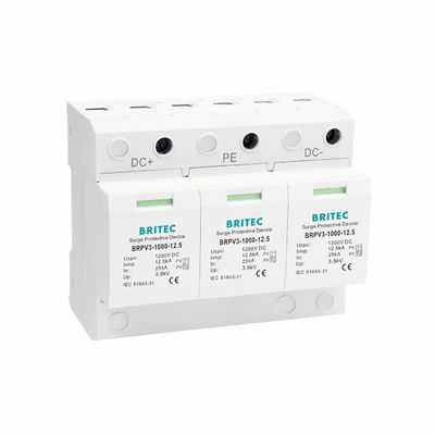 BRPV3-1000-12.5 PV Aşırı Gerilim Koruyucu pv aşırı gerilim koruması 3p güneş enerjisi aşırı gerilim koruma cihazı DC PV Güneş Enerjisi 1000V Aşırı Gerilim Koruyucu