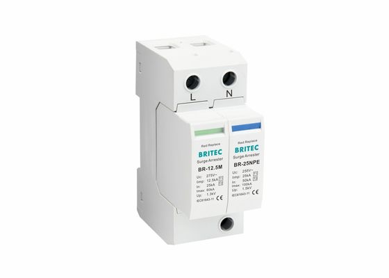 AC T1 T2 1P+NPE 275V Aşırı Gerilim Koruyucu 12.5KA SPD MOV Yıldırımdan Koruma Aşırı Gerilim Tutucu