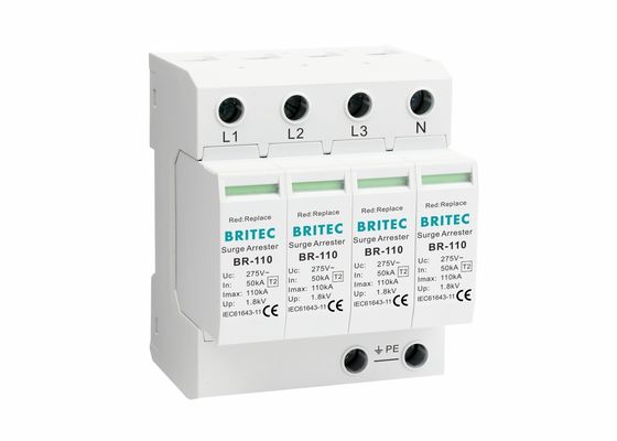 110KA Tip 2 Güç Aşırı Gerilim Koruması Dalgalanma Tutucu AC Yıldırımdan Koruyucu