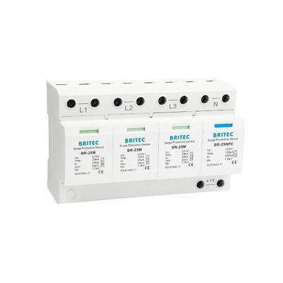 BRITEC BR-25M 3+1 25kA Iimp Takılabilir Modülüyle Tip 1 Aşırı Koruma Aygıtı
