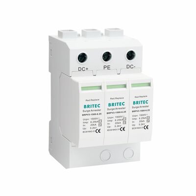 BRPV3-1500-6.25 PV Surge Arrester Module 3 Protection Device Solar Power Systems spd 1500v dc t1 t2  Solar Dc Spd pv lightning arrester