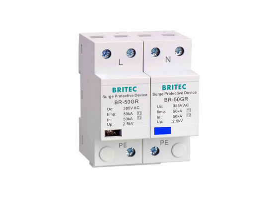 Düşük Voltajlı AC SPD Tek Fazlı Yıldırım Koruması Fırtına Engelli CE Geçerli