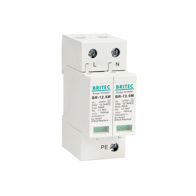 BRITEC BR-12.5M 2P 12.5kA Tek Fazlı Spd paratoner aşırı gerilim koruyucu cihaz gök gürültüsü koruyucusu