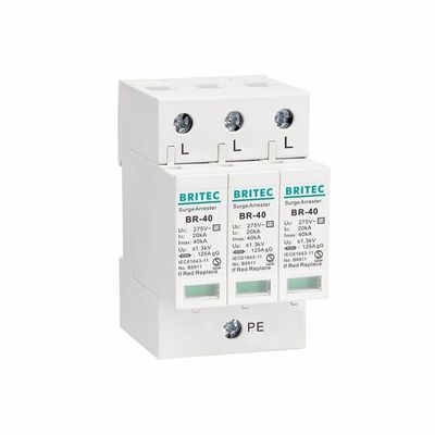 BR-40 3P Tip 2 Aşırı Gerilim Koruma Cihazı SPD T2 paratoner koruması 275v yıldırımdan korunma