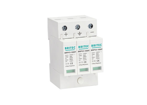 DC Tipi PV Parafudr Termalplastik 1+2 SPD 3P 5kA Aşırı Gerilim Koruma Cihazı 1000v