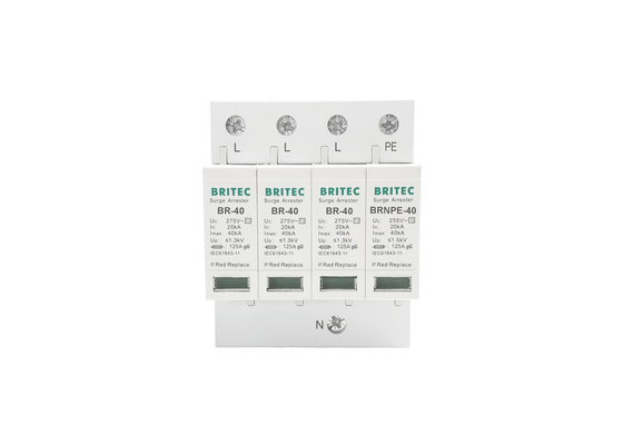 40kA 275V/255V Endüstriyel DIN Demiryolu 3 Faz Tip 2 SPD Aşınma Koruma Aygıtı