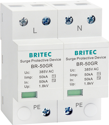 BRITEC BR-50GR 275 2P Spd 50kA Tip 1 Aşırı Gerilim Koruma Cihazı Ac Din Ray Parafudr gök gürültüsü koruyucusu