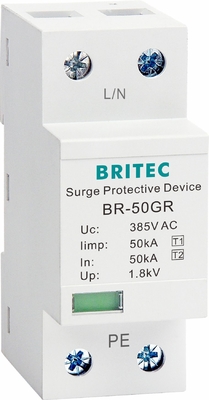 BRITEC BR-50GR 275 2P Spd 50kA Tip 1 Aşırı Gerilim Koruma Cihazı Ac Din Ray Parafudr gök gürültüsü koruyucusu