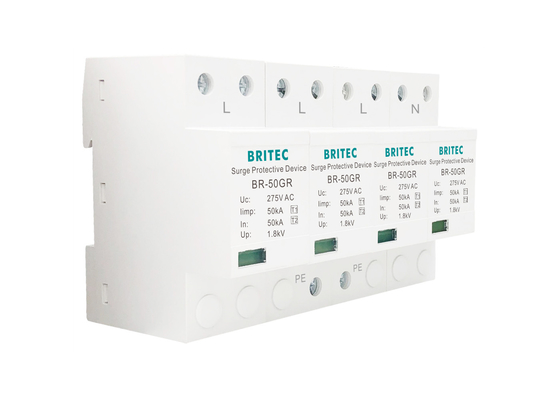 SPD 50KA Tip 1 Aşırı Gerilim Koruyucu Cihaz 4P 275V 320V AC Paratoner