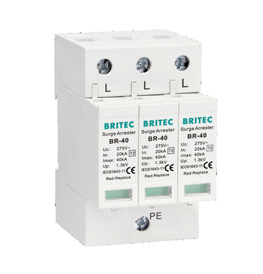 BR-40 1P Tip 2 Aşırı Gerilim Koruma Cihazı aşırı gerilim Koruyucu 40kA 275V tek fazlı spd