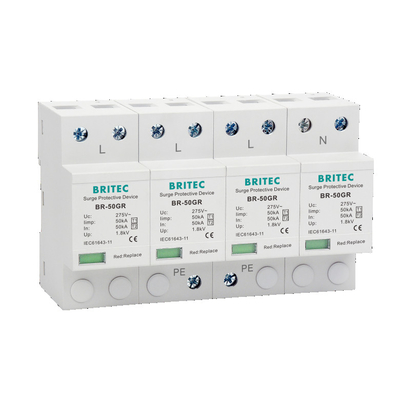 BR-50GR 275 2P Ac Tip 1 Spd Aşırı Gerilim Koruyucu Cihaz Yıldırım Koruma Siperi T1 T2 spd
