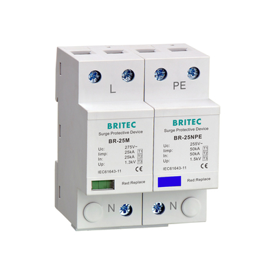 25kA Güç Tip 1 Aşınma Koruyucusu BR-25M 1+1 Düşük Voltaj 275V/255V