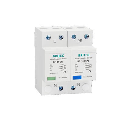 BR-50GR 275 3P Spd Ac Tip 1 Aşırı Gerilim Koruma Cihazı Paratoner T1 T2 Üç Faz