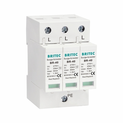 BRITEC Tip 2 Güç Dalgalanma Koruyucu Cihaz 20kA 40kA 3P Sınıf C OEM Desteği