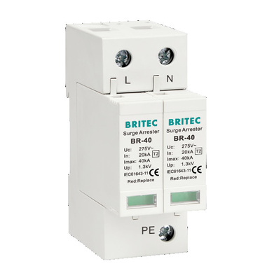 BR-40 4P 20kA - 200kA Devam Koruması Aygıtı Devam Tutsakları Spd Gök gürültüsü yıldırım 275v şimşek dalgası koruyucusu