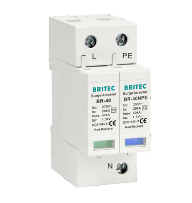 BR-40 4P 20kA - 200kA Devam Koruması Aygıtı Devam Tutsakları Spd Gök gürültüsü yıldırım 275v şimşek dalgası koruyucusu