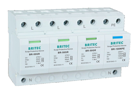 BR-50GR 1+1 Ac Aşırı Gerilim Koruma Cihazı spd t1 Parafudrlar gök gürültüsü koruması