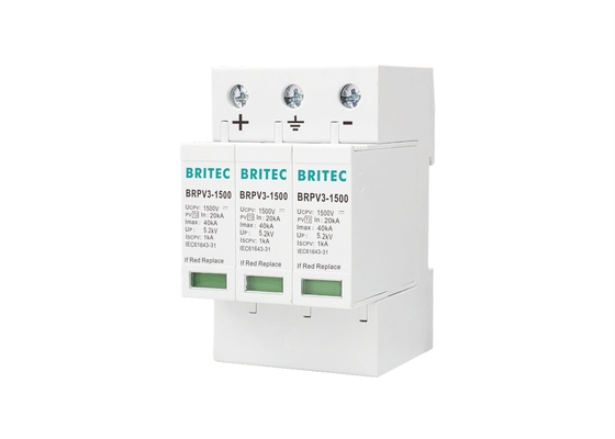 Tip 2 PV Parafudr Koruyucu Koruyucu Cihaz 40kA 8 / 20us DC 1500V SPD Güneş İçin