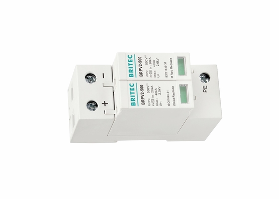 2P Pv Aşınma Koruma Cihazı 40KA DC Aşınma Koruyucu 500V PV Güneş Sistemi için
