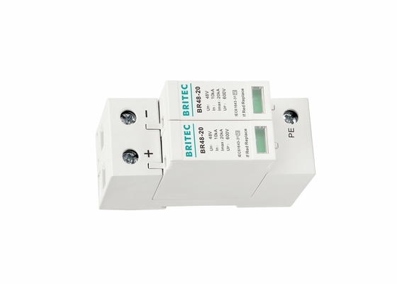 20 KA Sınıf II DC Aşırı Gerilim Koruma Cihazı DIN Raylı 48V SPD CE Belgeli
