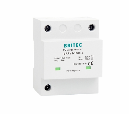 BRPV3-1000-5 T1 50kA DC 1000V 5kA pv artış engelleyici Güneş artış koruma cihazı t1 t2 dc SPD Fotovoltaik SPD'ler