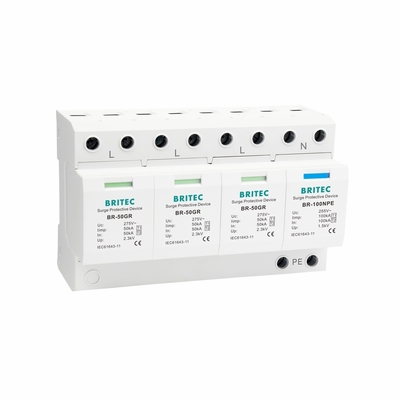 BR-50GR 4P Ac Işık koruması Çin tip 1 artış koruma cihazı Spd artış filtre spd t1 t2