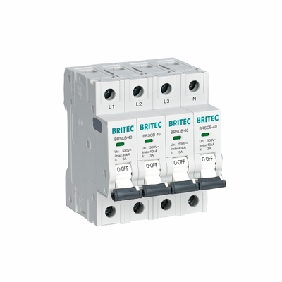 BRSCB-80 4P Aşınma Koruma Cihazı Sınıf II 80KA Özel Desteklenmiş Yedekleme MCB Özellikle Aşınma Tutsaklayıcı SCB için tasarlanmıştır