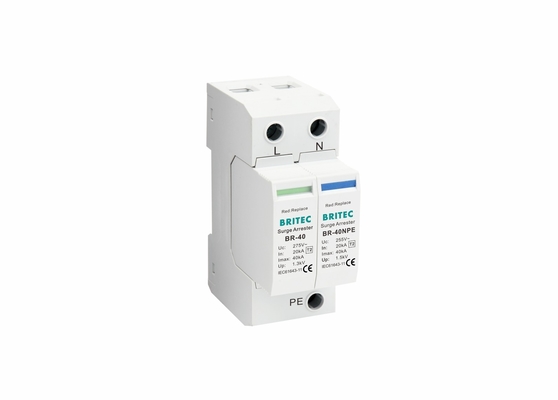 TVSS 150V/275V/320V/385V/440V 40KA Din Rail Power Yıldırım Koruması Aşırı Arestör Tek Fazlı