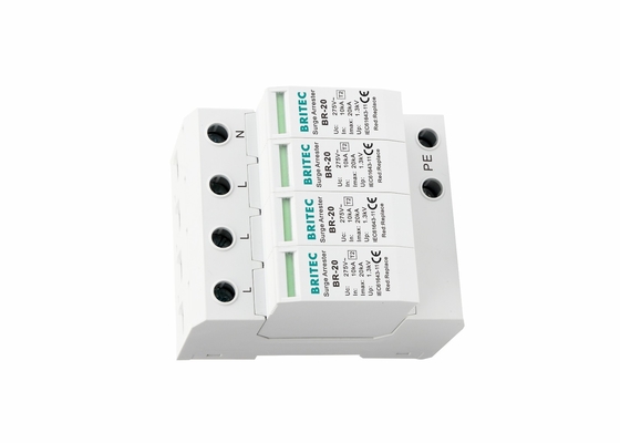 AC 4P Tip 2 20kA Yıldırım Koruyucusu Tüm Ev SPD Aşınma Koruma Cihazı