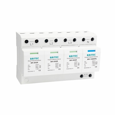 TUV BR-50GR 3P+N Sınıf 1 AC SPD 50ka artış koruma aygıtı tip 1 spd TUV gök gürültüsü koruma kıvılcım boşluğu spd