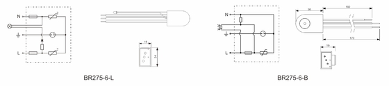 BR275-6-B Elektronik aydınlatma cihazları için LED BEEP koruması için aşırı basınç koruyucular
