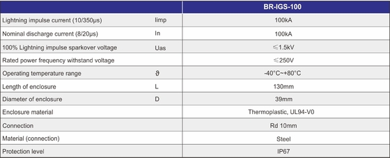 BR-ISG-100 Ayrı topraklama sistemlerinin izole edici kıvılcım boşluğu şimşek ekipotansiyel bağlama bağlantısı