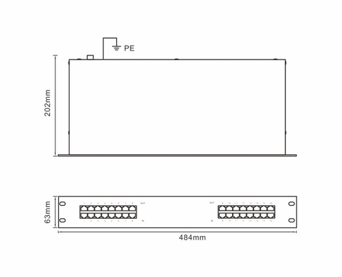 BRRJ45H-16R Sinyal Aşırı Gerilim Koruyucu 1000M rafa monte ethernet aşırı gerilim koruması