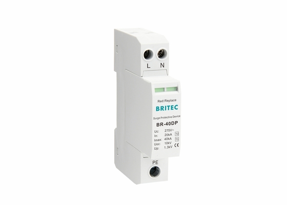 40kA 275V Tek fazlı 2P Tip 2 + 3 Sınıf II + III Aşırı basınç engelleri BR-40DP 2P