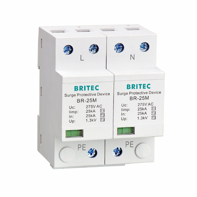 BR-25M 2P Yıldırım T1+T2 Parafudr B+C SPD 25kA yıldırım koruyucu spd