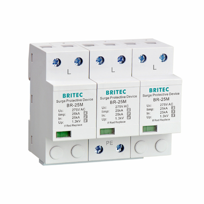 BR-25M 2P Yıldırım T1+T2 Parafudr B+C SPD 25kA yıldırım koruyucu spd