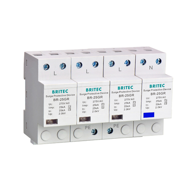 BR-25M 3P+1NPE 25kA T1+T2 Parafudr B+C Alçak Gerilim 3 Fazlı tip 1 AC hızlı
