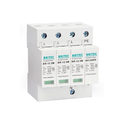 BR-12.5M 1P 12.5kA Tvss Aşırma Koruyucusu Yıldırım baskıcısı Aşırma durdurucusu t1 t2 spd