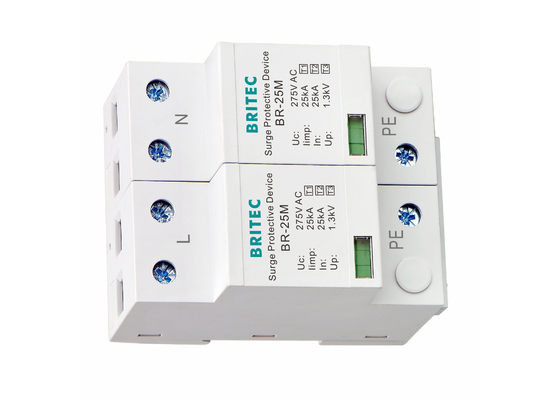 Tip 1+2+3 25kA 275V SPD 2 kutup Tip 1 Aşırı basınç koruyucu Yıldırım koruyucu