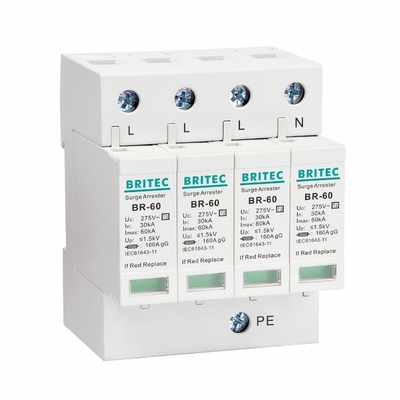 BR275-60 3P SPD 60kA CE TUV Tip 2 Şiddet artışı koruma cihazı 275v şimşek artışı koruyucu
