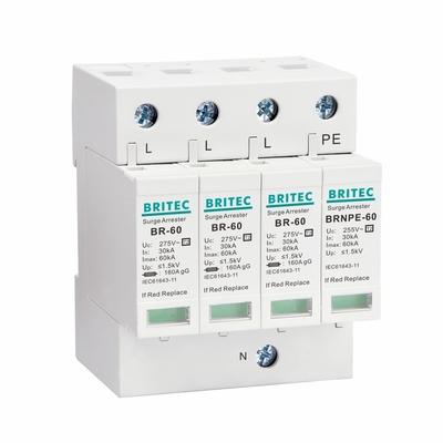BR275-60 3P SPD 60kA CE TUV Tip 2 Şiddet artışı koruma cihazı 275v şimşek artışı koruyucu