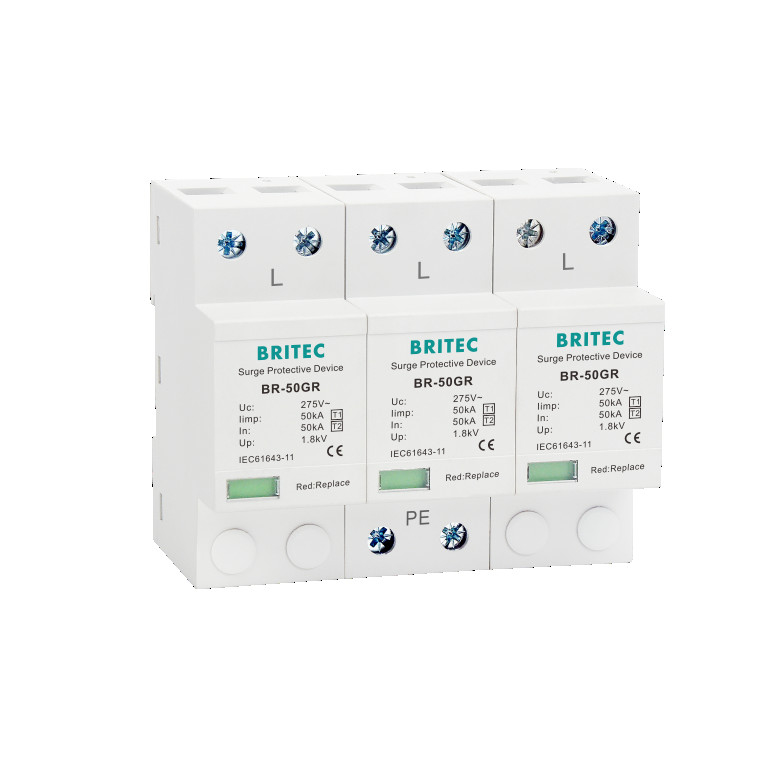 BR-50GR 275 3P Spd Ac Tip 1 Aşırı Gerilim Koruma Cihazı Paratoner T1 T2 Üç Faz