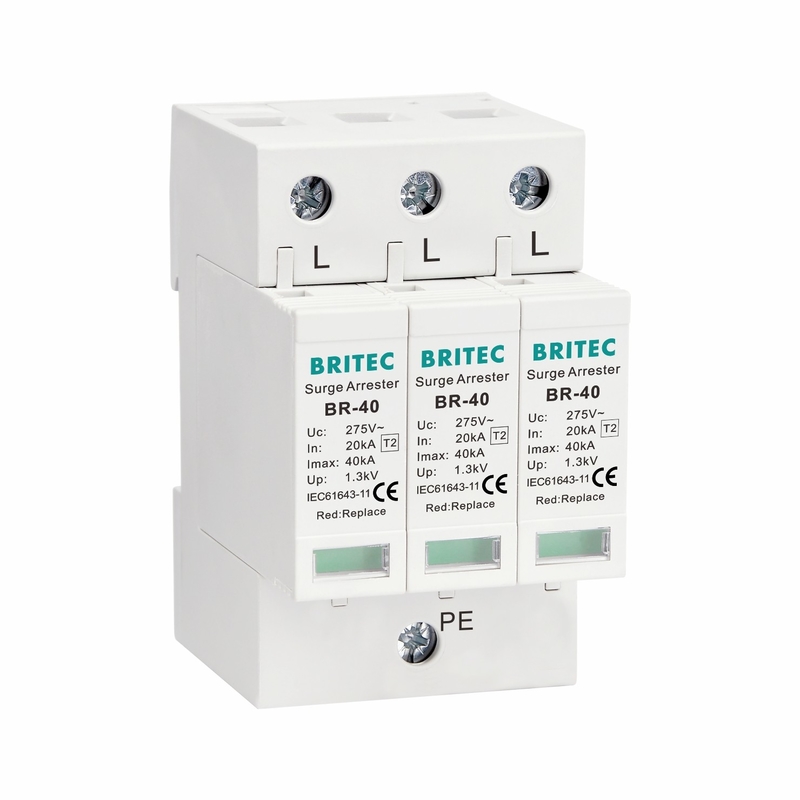 BRITEC Tip 2 Güç Dalgalanma Koruyucu Cihaz 20kA 40kA 3P Sınıf C OEM Desteği